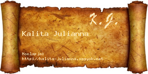 Kalita Julianna névjegykártya